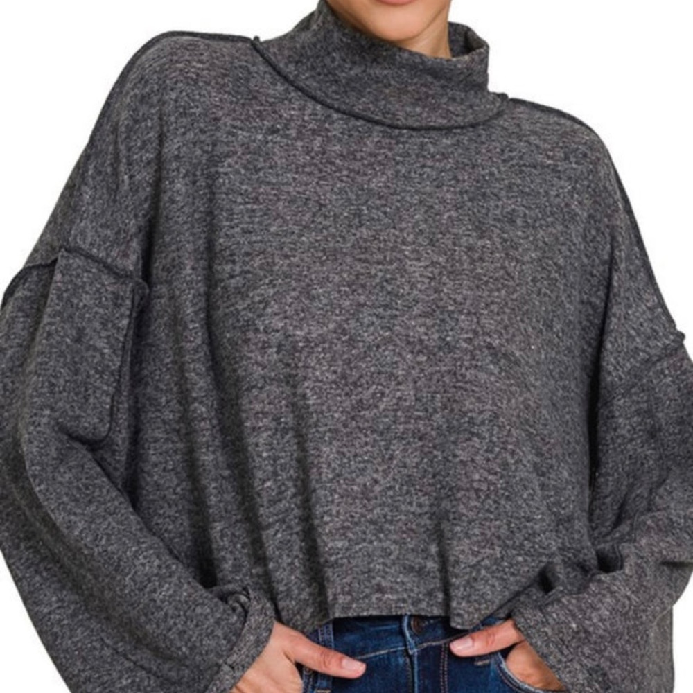 #37 Oversized Mock Neck Sweater - Picture 4 of 4